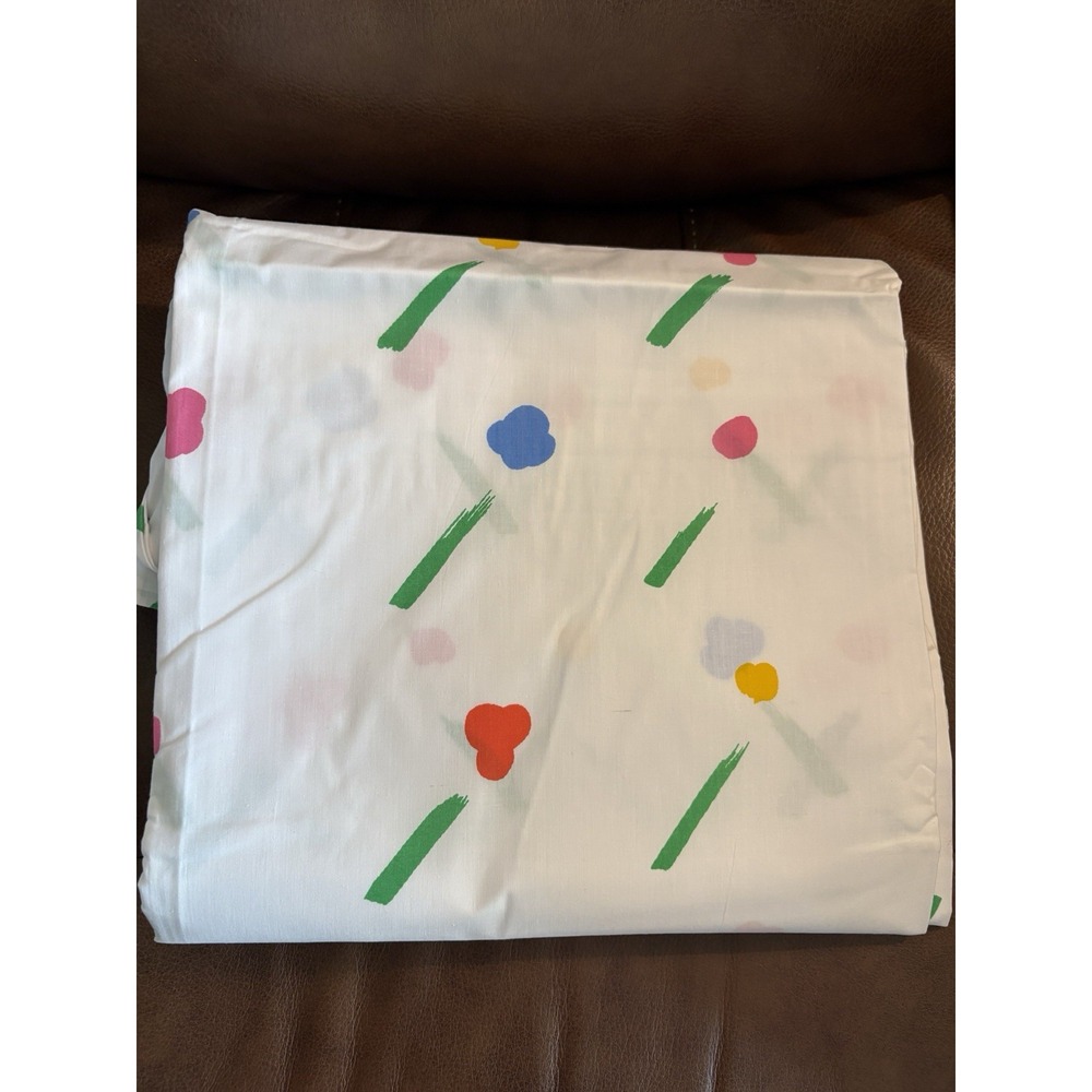 Vintage MARIMEKKO Snow Flower King FLAT Sheet dan river 1982 Bedding
